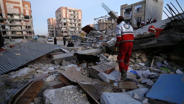 Spasilac traži preživele nakon zemljotresa u Iranu - Sputnik Srbija