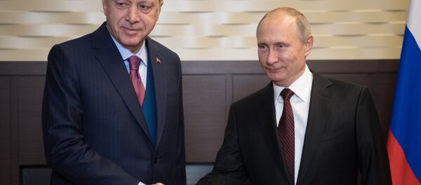 Председници Турске и Русије Реџеп Тајип Ердоган и Владимир Путин - Sputnik Србија