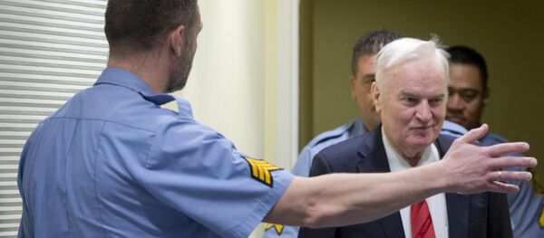 Ratko Mladić u sudnici u Hagu tokom izricanja presude Ratko Mladić u sudnici u Hagu tokom izricanja presude - Sputnik Srbija