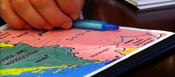 Мапа коју је цртао Милорад Додик у интервјуу за Дојче веле Мапа коју је цртао Милорад Додик у интервјуу за Дојче веле - Sputnik Србија