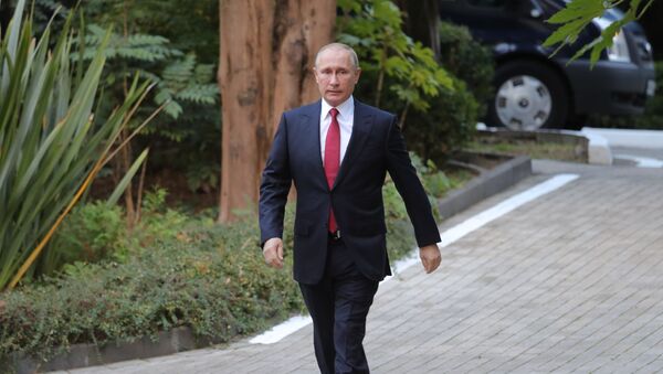 Председник РФ Владимир Путин стиже на састанак у Сочију. - Sputnik Србија