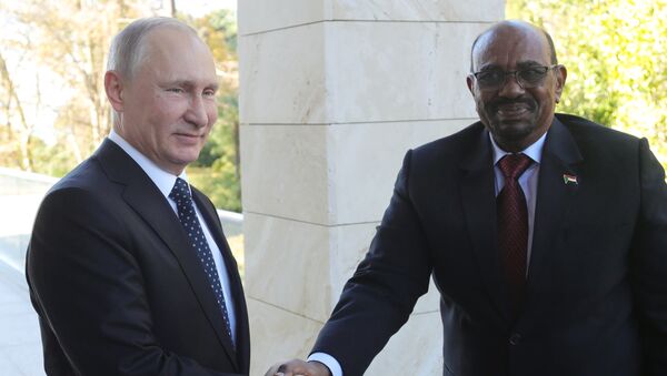 Predsednici Rusije i Sudana Vladimir Putin i Omar Bašir - Sputnik Srbija