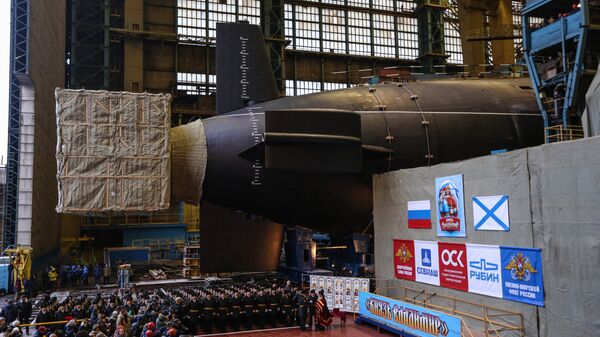Poniranje u vodu nuklearne podmornice Knez Vladimir u Severodvinsku - Sputnik Srbija