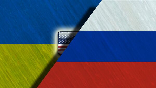 Ukrajina, SAD i Rusija zastave - Sputnik Srbija