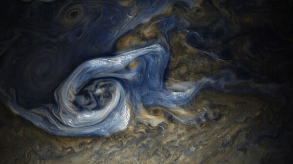 Uragan na površini Jupitera, fotografija sonde Juno sa kraja oktobra - Sputnik Srbija