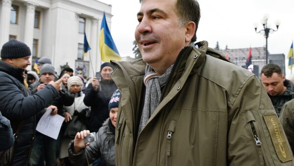 Bivši predsednik Gruzije Mihail Sakašvili na mitingu u Kijevu - Sputnik Srbija