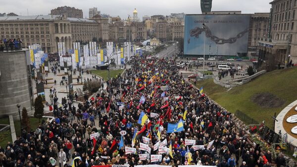 Miting u Kijevu za opoziv predsednika Porošenka - Sputnik Srbija
