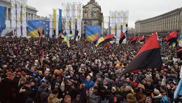 Protesti u Kijevu pristalica Sakašvilija - Sputnik Srbija