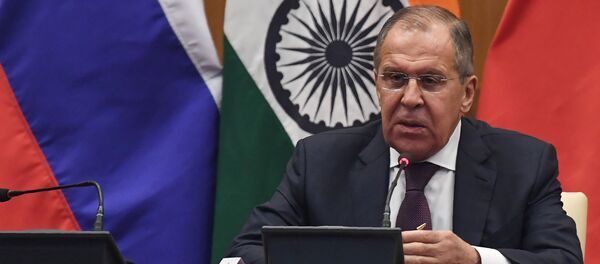 Ministar spoljnih poslova Rusije Sergej Lavrov na konferenciji za medije u Nju Delhiju - Sputnik Srbija