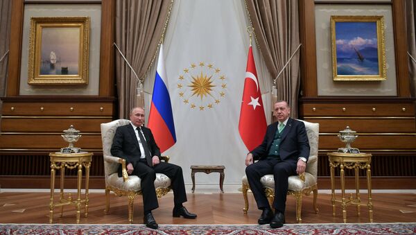 Председник РФ Владимир Путин и председник Турске Реџеп Тајип Ердоган - Sputnik Србија