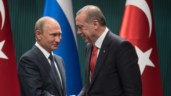 Председници Русије и Турске, Владимир Путин и Реџеп Тајип Ердоган, на састанку у Анкари - Sputnik Србија