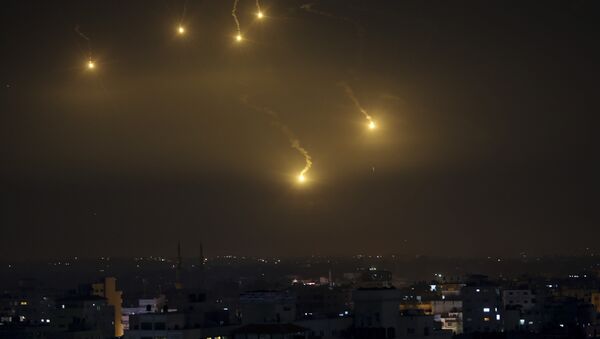 Obaranje palestinskih raketa iznad Izraela - Sputnik Srbija