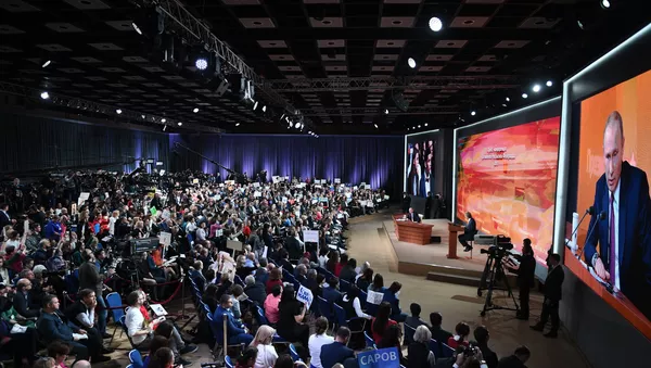 Godišnja pres-konferencija ruskog predsednika Vladimira Putina - Sputnik Srbija