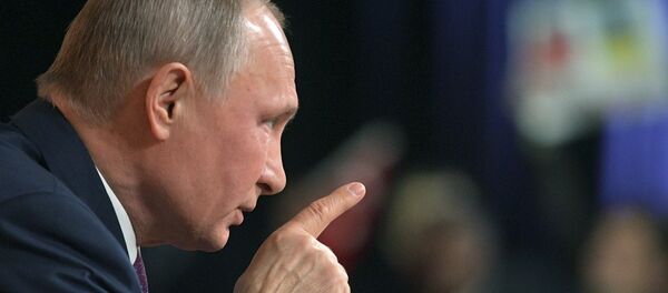 Председник Русије Владимир Путин на годишњој конференцији за медије у Москви - Sputnik Србија