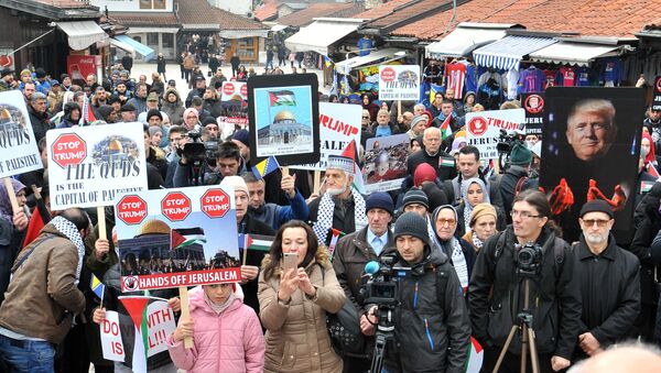 Протест у Сарајеву због признања Јерусалима као главног града Израела - Sputnik Србија