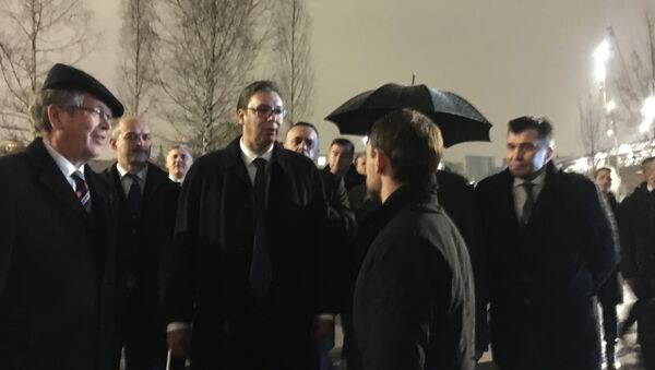 Ambasador Rusije u Srbiji Aleksandar Čepurin i predsednik Srbije Aleksandar Vučić u Moskvi 18.12.2017 - Sputnik Srbija