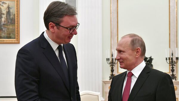 Radni sastanak predsednika Rusije Vladimira Putina i predsednika Srbije Aleksandra Vučića u Kremlju - Sputnik Srbija