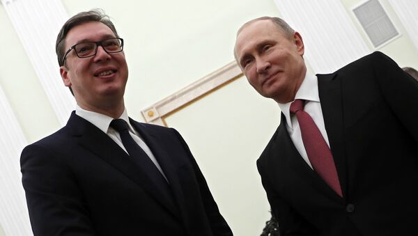 Radni sastanak predsednika Rusije Vladimira Putina i predsednika Srbije Aleksandra Vučića u Kremlju 12.19.2017 - Sputnik Srbija