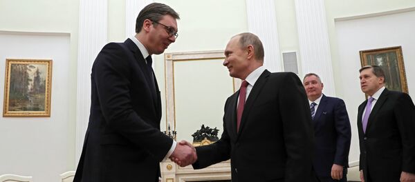 Radni sastanak predsednika Rusije Vladimira Putina i predsednika Srbije Aleksandra Vučića u Kremlju 12.19.2017 Radni sastanak predsednika Rusije Vladimira Putina i predsednika Srbije Aleksandra Vučića u Kremlju 12.19.2017 - Sputnik Srbija