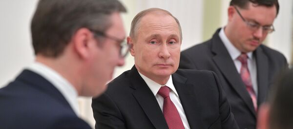 Радни састанак председника Русије Владимира Путина и председника Србије Александра Вучића у Кремљу - Sputnik Србија