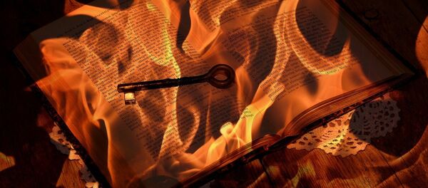 Knjiga koja gori - ilustracija - Sputnik Srbija