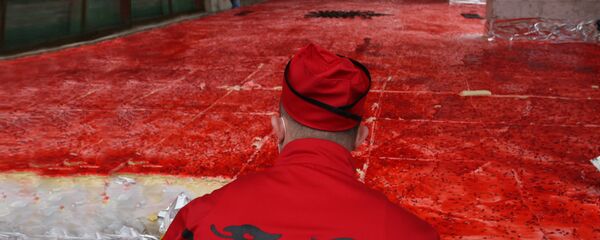 Човек са албанском заставом - Sputnik Србија