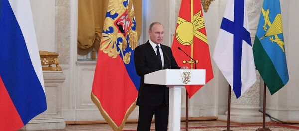 Председник Русије Владимир Путин обраћа се војницима који су учествовали у операцијама у Сирији - Sputnik Србија