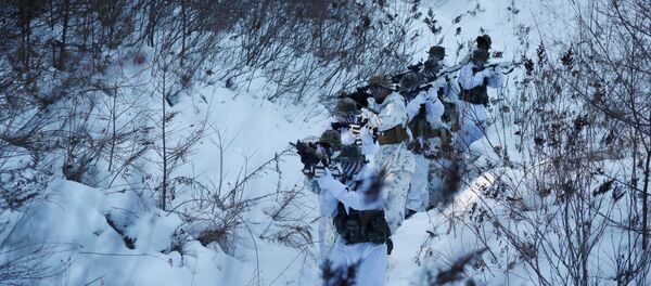 Јужнокорејски и амерички маринци током зимских војних вежби у Пјонгчангу у Јужној Кореји - Sputnik Србија
