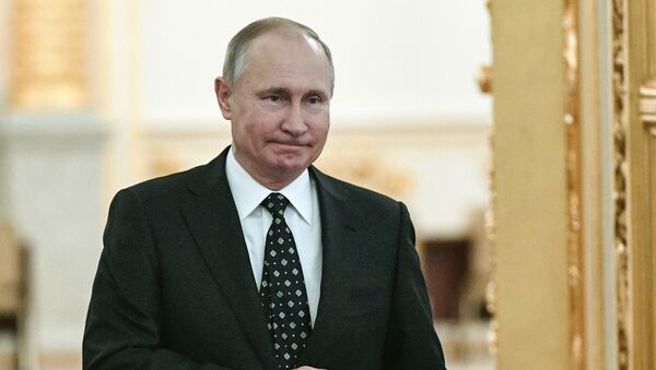 Председник Русије Владимир Путин долази на заседање Државног савета у Кремљу - Sputnik Србија