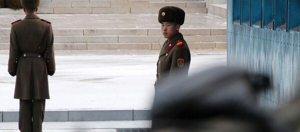 Severnokorejski vojnik gleda preko granice prema Južnoj Koreji - Sputnik Srbija