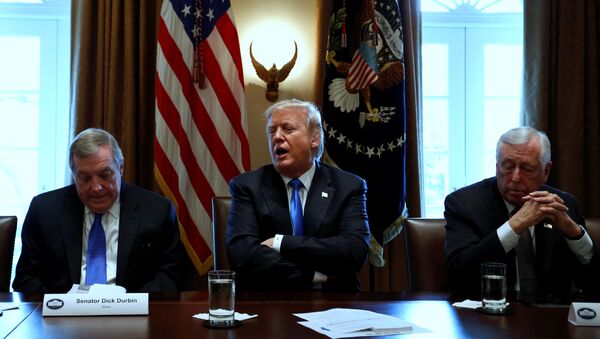 Predsednik SAD Donald Tramp tokom sastanka u Beloj kući - Sputnik Srbija