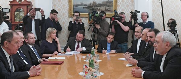 Шефови дипломатије Русије Сергеј Лавров и Ирана Мохамед Зариф у Москви - Sputnik Србија