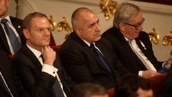 Donald Tusk, Bojko Borisov i Žan-Klod Junker - Sputnik Srbija
