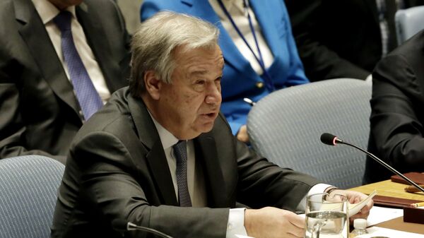 Generalni sekretar UN Antonio Gutereš na sednici Saveta bezbednosti UN - Sputnik Srbija