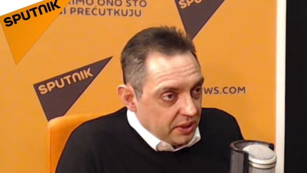 Министар одбране Србије Александар Вулин током интервјуа Спутњику - Sputnik Србија