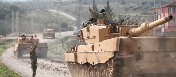 Турски војни конвој долази у село у провинцији Килис на граници са Сиријом - Sputnik Србија