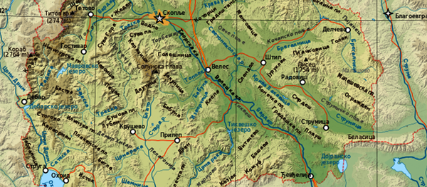 Karta Makedonije - Sputnik Srbija