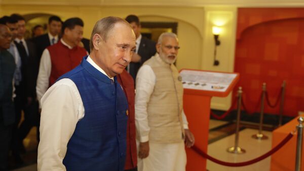 Predsednik Rusije Vladimir Putin tokom samita zemalja-članica BRIKS-a u Indiji - Sputnik Srbija