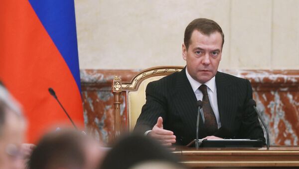 Премијер Русије Дмитриј Медведев на седници Владе Русије - Sputnik Србија