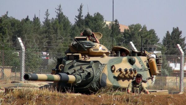 Танк турске војске на граници са Сиријом - Sputnik Србија