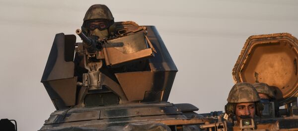 Турски тенкисти на турско-сиријској граници - Sputnik Србија