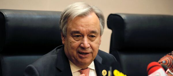 Generalni sekretar UN Antonio Gutereš na konferenciji za medije u Etiopiji Generalni sekretar UN Antonio Gutereš na konferenciji za medije u Etiopiji - Sputnik Srbija