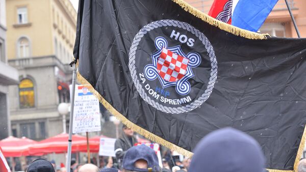 Ustaške zastave u Zagrebu  - Sputnik Srbija