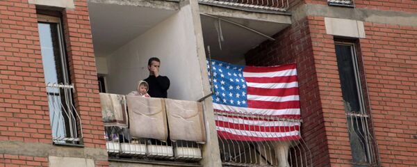 Zastava SAD u Prištini Zastava SAD u Prištini - Sputnik Srbija