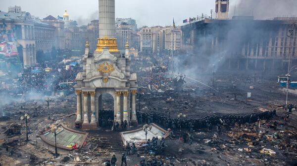 Sukob policije i demonstranata na Trgu nazavisnosti (Majdanu) u Kijevu - Sputnik Srbija