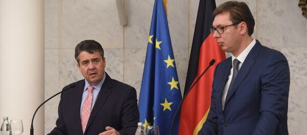 Председик Србије Александар Вучић и вицеканцелар Немачке Зигмер Габријел - Sputnik Србија