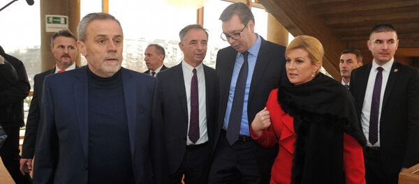 Aleksandar Vučić, Kolinda Grabar Kitarović, Milorad Pupovac i Milan Bandić - Sputnik Srbija