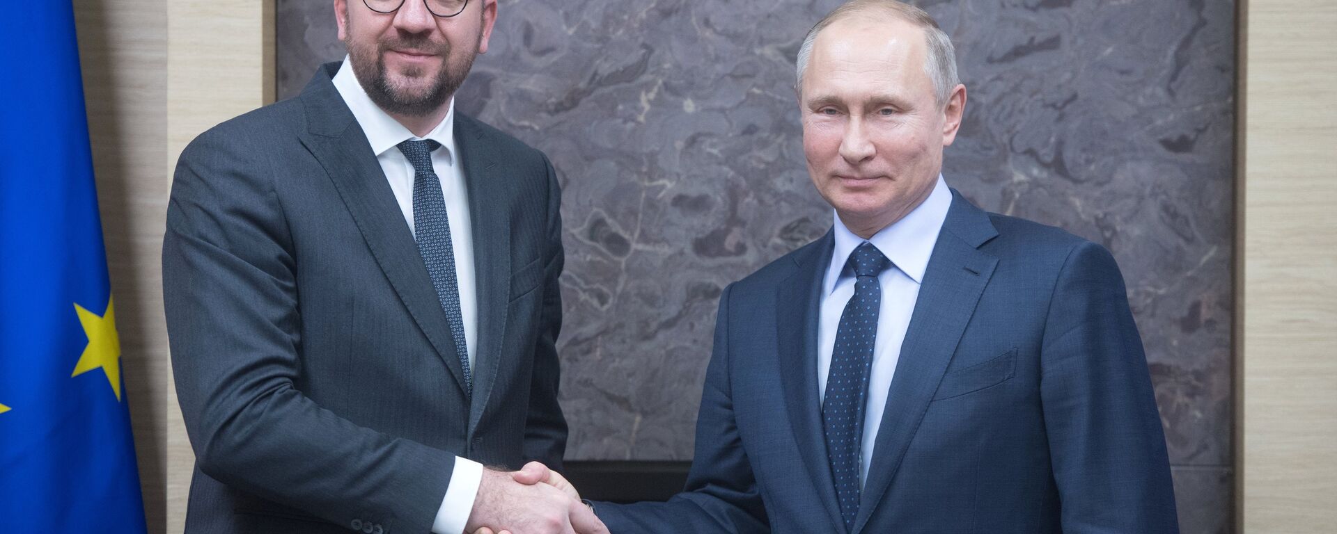 Predsednik Rusije Vladimir Putin i belgijski premijer Šarl Mišel - Sputnik Srbija, 1920, 22.04.2022