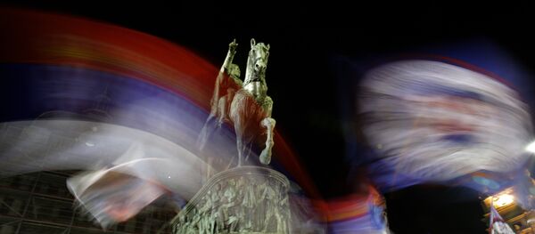 Sa jednog od protesta desničara u Beogradu - Sputnik Srbija