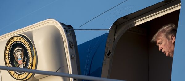 Председник САД Доналд Трамп излази из председничког авиона на аеродрому Палм Бич на Флориди Председник САД Доналд Трамп излази из председничког авиона на аеродрому Палм Бич на Флориди - Sputnik Србија